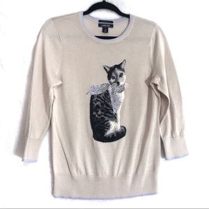 Lands end cat sweater size small